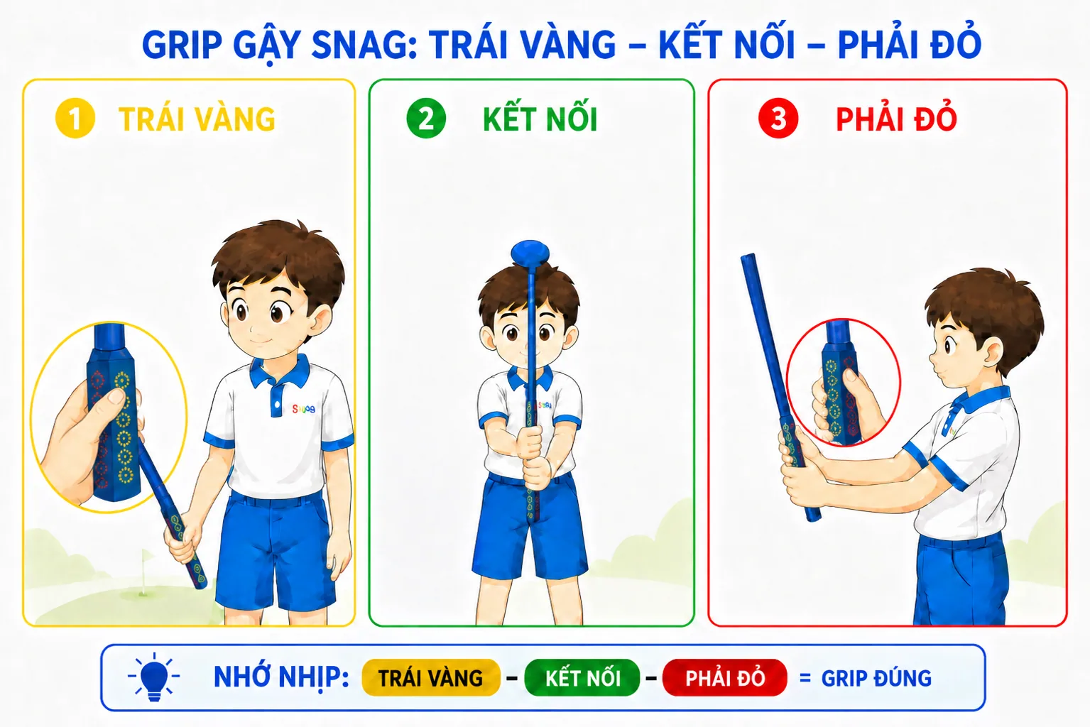 Cách cầm gậy golf đúng cho người mới bắt đầu